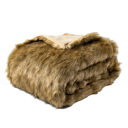 Plaid en fausse fourrure de renard