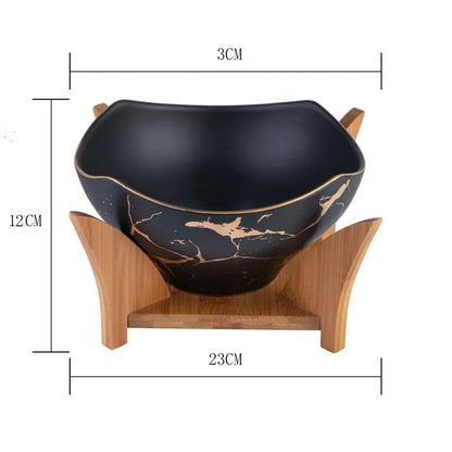 Saladier Design en Céramique Effet Marbre – Élégance pour la Table