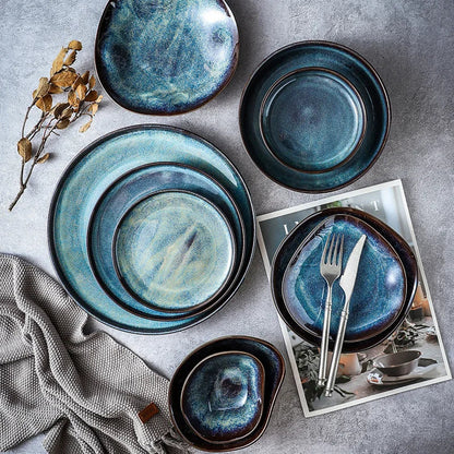 Service de Table Ocean Breeze – 11 Pièces en Porcelaine Émaillée