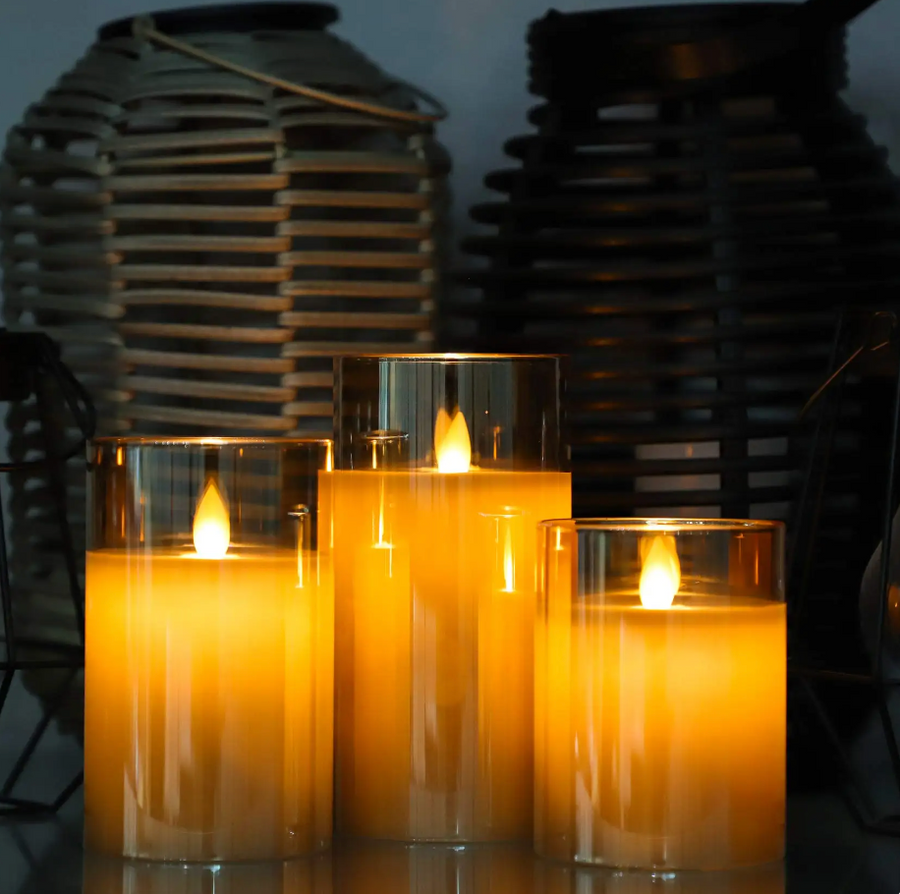 Ensemble de bougies sans flamme - set de 3 pièces